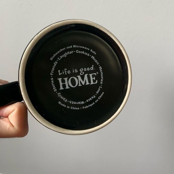 Peace Love Music Life Is Good Hippie Retro Black Red Coffee Mug - Picture 3 of 8